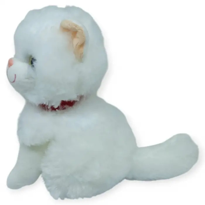 Sesli Peluş Kedi Van Kedisi 25 cm - Beyaz - 1 ADET