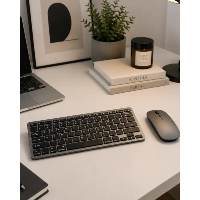 Sessiz Kullanım Sunan Bluetooth Klavye Mouse Seti Çoklu Cihaz Uyumlu