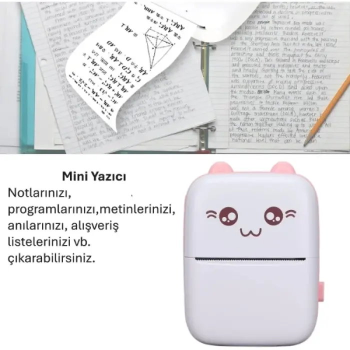 Sevimli Mini Taşınabilir Yazıcı Printer