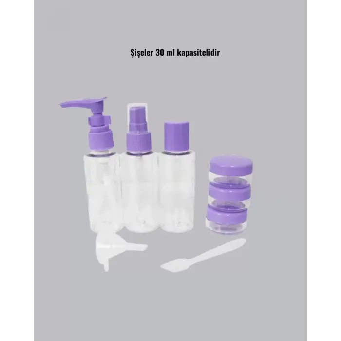 Seyahat Bakım Seti 5 Parça Sızdırmaz Şeffaf Kapaklı 30ml Yeni Nesil
