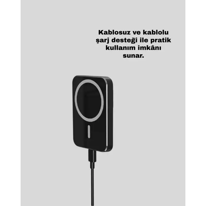 Şık Tasarımlı MagSafe Araç Telefon Tutucu Type-C Girişli
