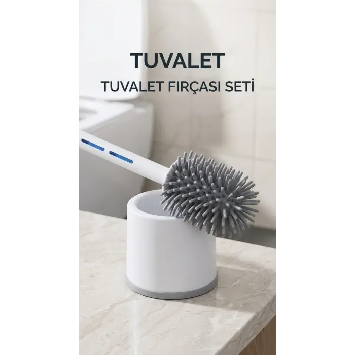 Silikon Deterjan Hazneli Esnek Tuvalet Fırçası Banyo Temizlik Ürünü