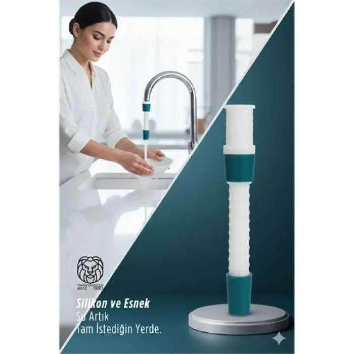 Silikon Esnek Musluk Uzatıcı – 14.5 cm Lavabo ve Mutfak Batarya Başlığı