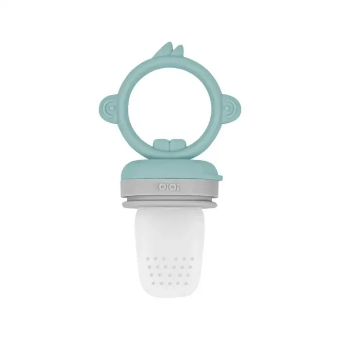 Silikon Püre Meyve Sebze Emziği Aqua Green / Powder Grey