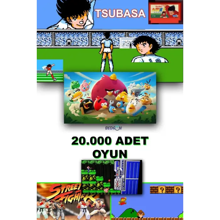 Siyah 2.4g kablosuz çift kollu retro oyun konsolu oyunlu game stick bluetooth yok