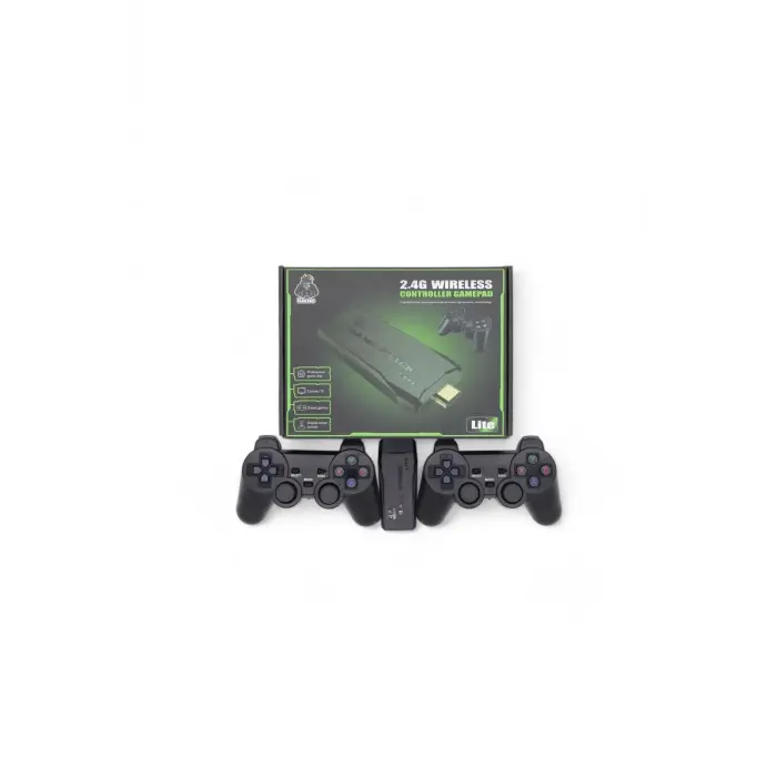Siyah 2.4G kablosuz oyun kolu gamepad çiftli set Bluetooth özelliği olmadan - Elektronik