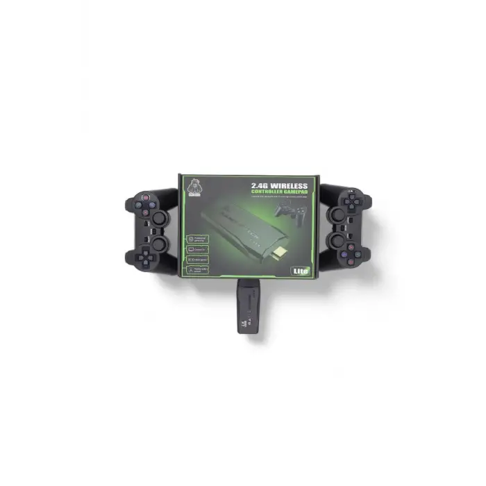 Siyah 2.4G kablosuz oyun kolu gamepad çiftli set Bluetooth özelliği olmadan - Elektronik