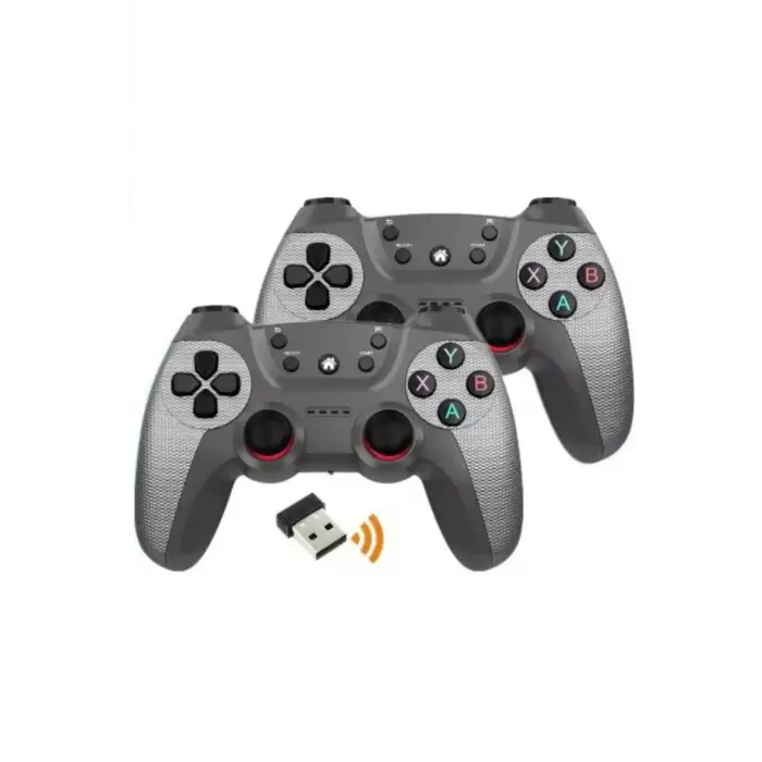 Siyah bluetooth bağlantılı 2.4g kablosuz gamepad 2 adet pc uyumlu 1 yıl garantili