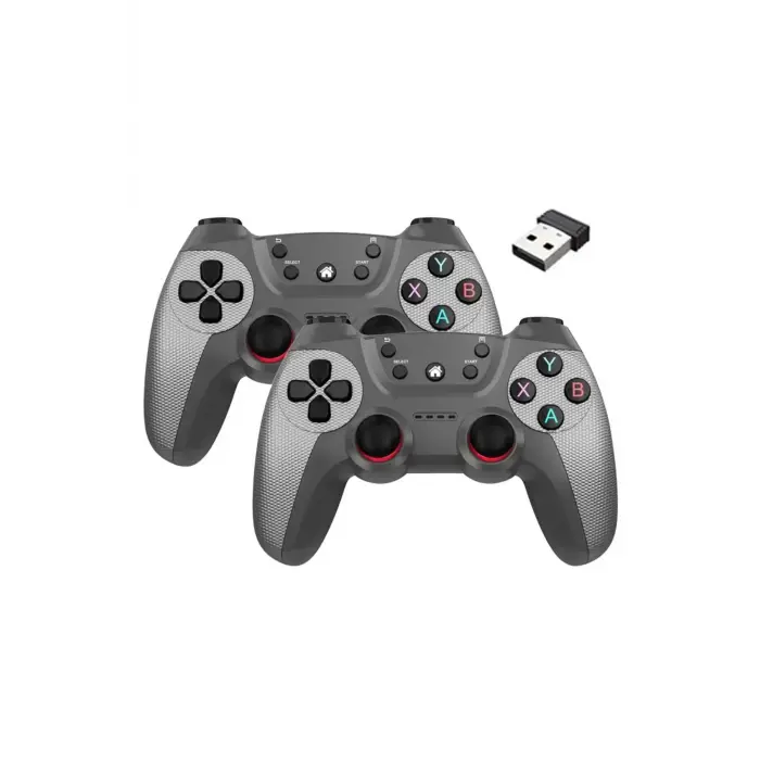 Siyah bluetooth bağlantılı 2.4g kablosuz gamepad 2 adet pc uyumlu 1 yıl garantili