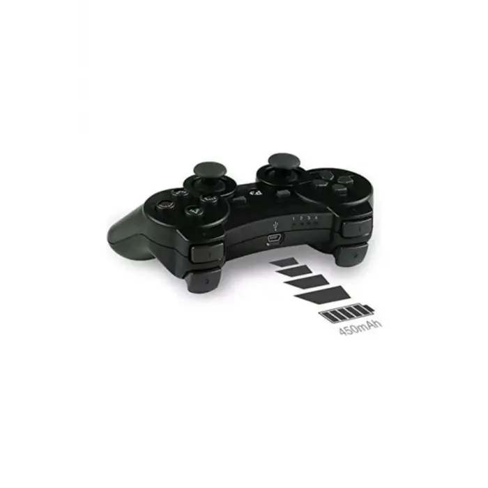 Siyah bluetooth bağlantılı titreşimli gamepad, Playstation 3 uyumlu, 1 yıl garantili