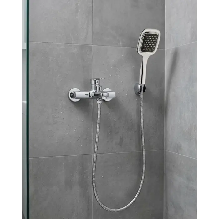 Siyah Duş Seti El Duşu Başlığı Spiral Hortum Dayanıklı Banyo Duş Aksesuarı