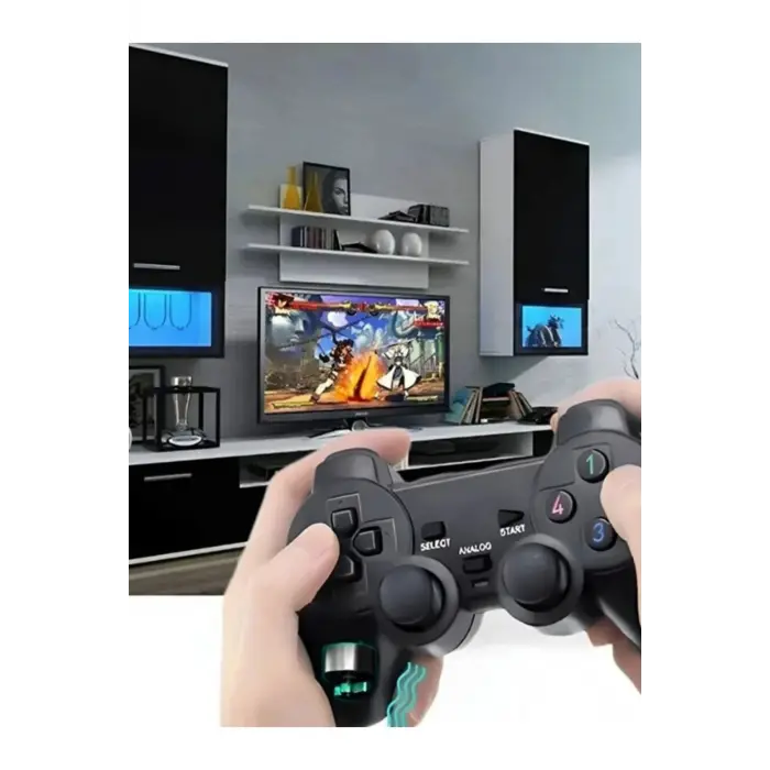 Siyah kablolu çift motorlu titreşimli joystick PC uyumlu USB bağlantılı 1 yıl garantili