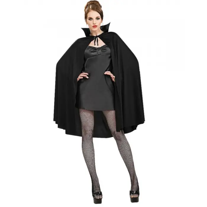 Siyah Renk Yakalı Halloween Pelerini 90 Cm Bx40