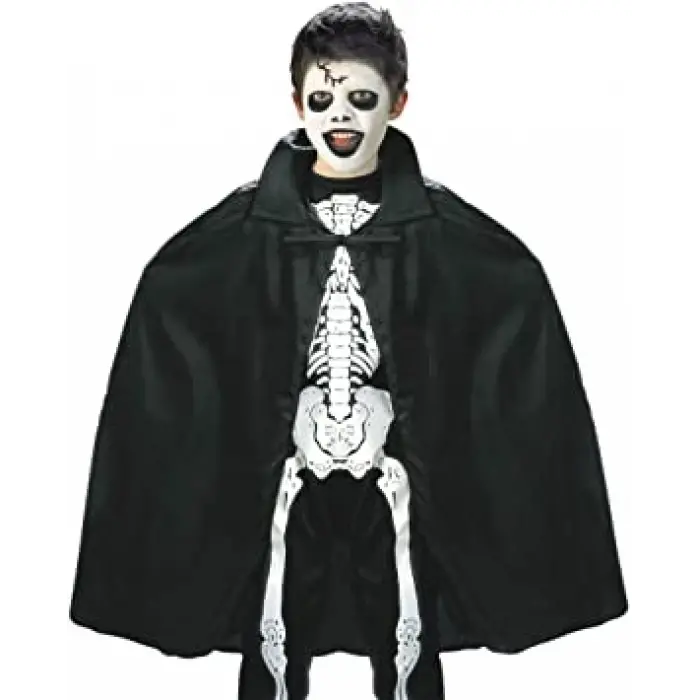 Siyah Renk Yakalı Halloween Pelerini 90 Cm Bx40