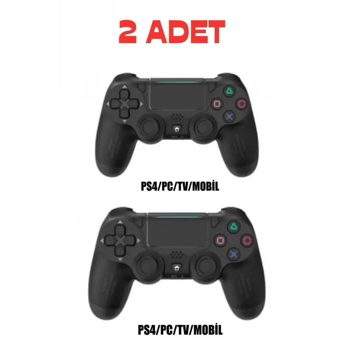 Siyah wireless bluetooth joystick PS4 uyumlu titreşimli oyun kolu 1 yıl garantili