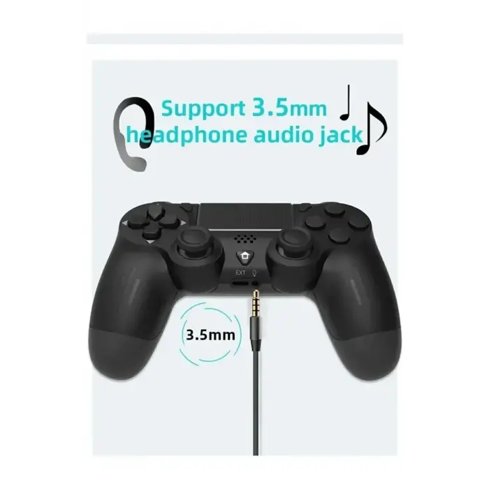 Siyah wireless bluetooth joystick PS4 uyumlu titreşimli oyun kolu 1 yıl garantili