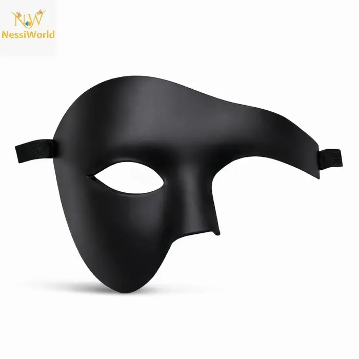 Siyah Yarım Erkek Maske – Phantom Parti & Balo Maskesi