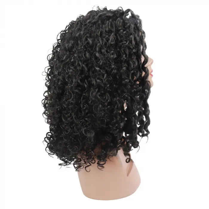 Siyah Yoğun Daa Afro Daa Tül Peruk