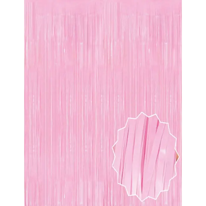 Soft Pembe Püsküllü Kapı Perdesi