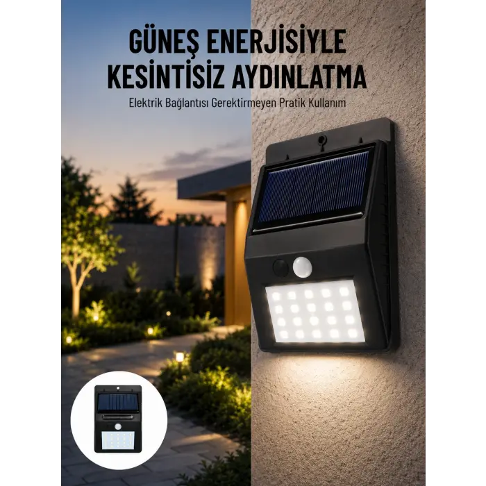 Solar Dekoratif Lambası Sensörlü Led Işık Bahçe Aydınlatma Yeni Nesil