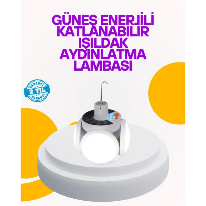 Solar Enerjili Katlanabilir Led Kamp ve Bahçe Lambası