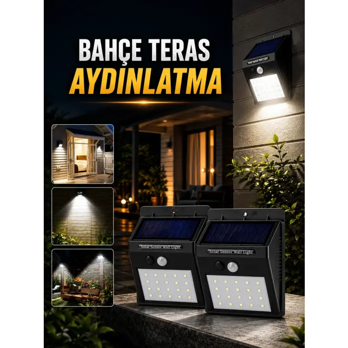 Solar Lamba Giriş, Bahçe Yol Avlu Hareket Sensörlü Led