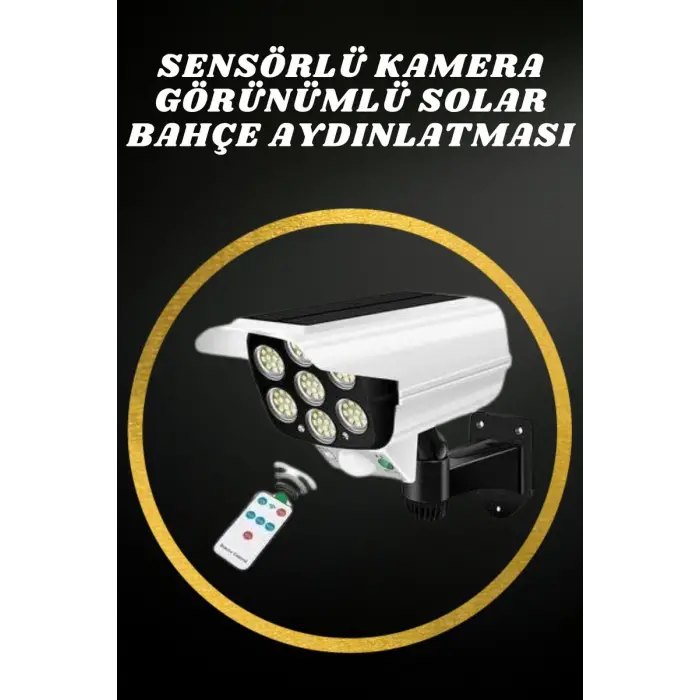 Solar Lamba Kamera Görünümlü Duvar Lambası Dönebilen Bahçe Aydınlatması