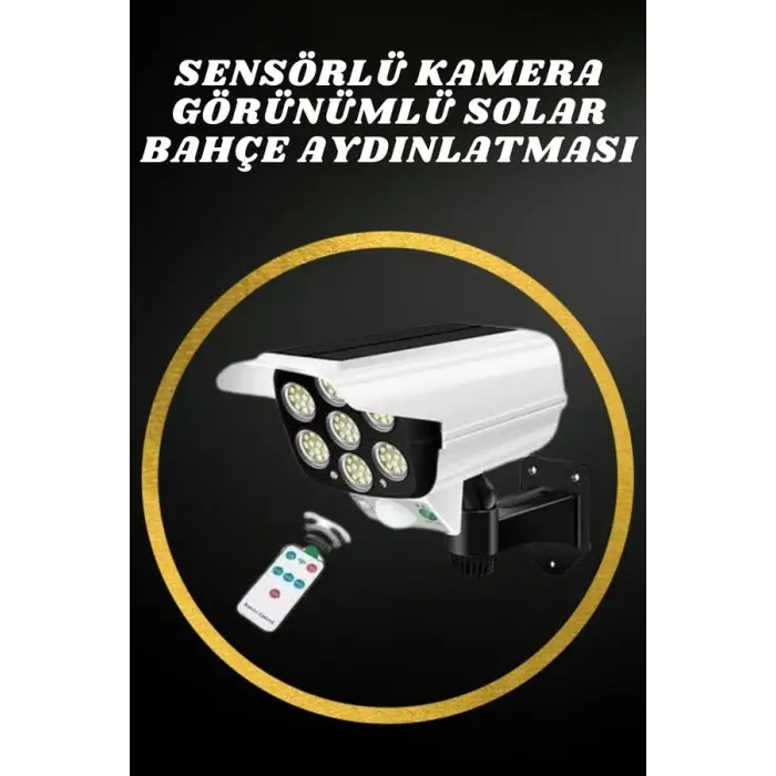 Solar Lamba Kamera Görünümlü Duvar Lambası Dönebilen Bahçe Aydınlatması