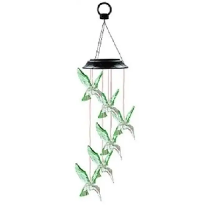 Solar Led Işıklı Kuşlu Bahçe Dekoru 6 Ledli,renkli Işık