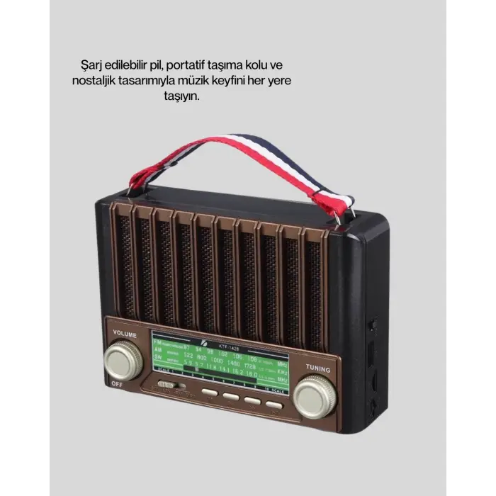 Solar Panel Şarjlı Taşınabilir Radyo Bluetooth Hoparlör Müzik Kutusu