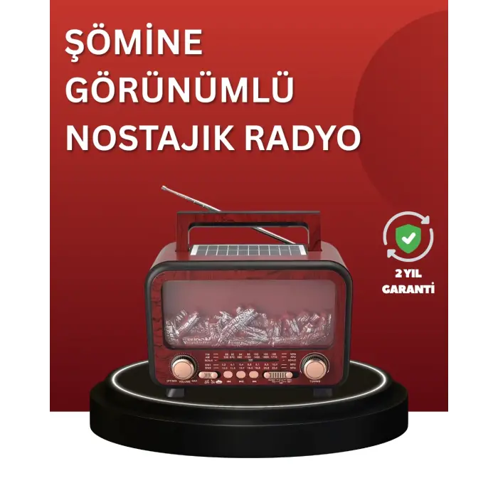 Solar Panelli Alev Işıklı Bluetooth Hoparlör – Çoklu Giriş, Uzun Pil Ömrü