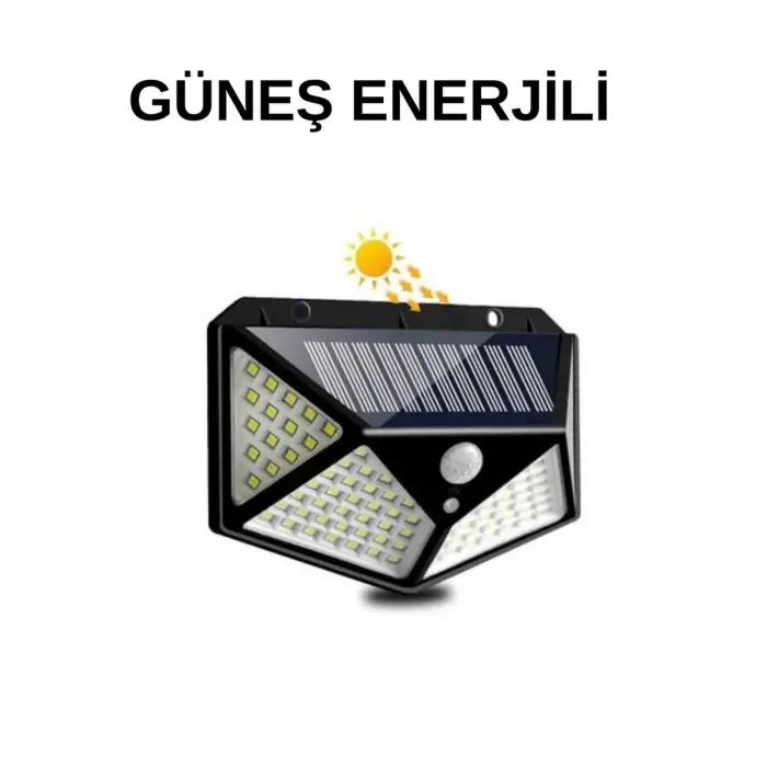 Solar Sensörlü Duvar Lambası Bahçe Lambaso Parlak Beyaz Işık Suya Dayanıklı