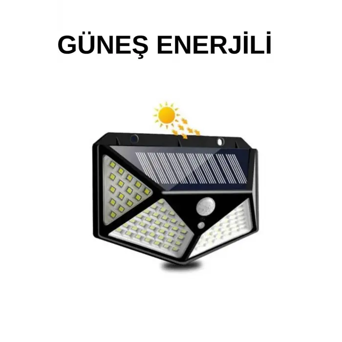 Solar Sensörlü Duvar Lambası Bahçe Lambaso Parlak Beyaz Işık Suya Dayanıklı