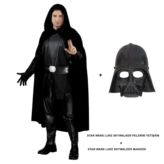 Star Wars Luke Skywalker Pelerini Yetişkin Ve Maskesi Bx40