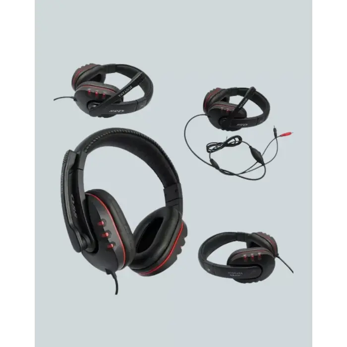 Stereo KırmızıKulaklığı Yumuşak Pedli Mikrofonlu
