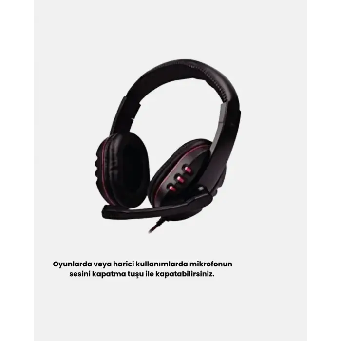 Stereo Ses Destekli Mikrofonlu Gaming Kulaklık – Yumuşak Pedli
