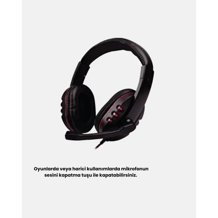 Stereo Ses Destekli Mikrofonlu Gaming Kulaklık – Yumuşak Pedli