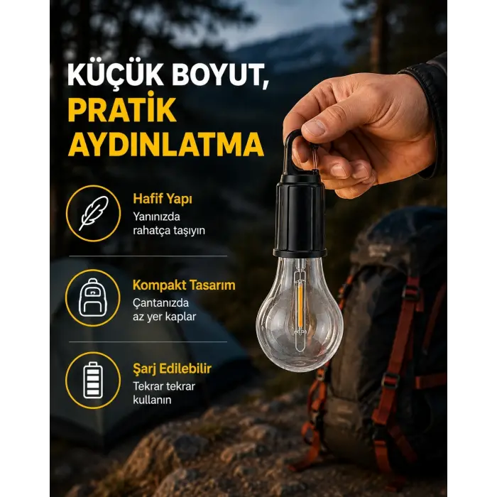 Su Geçirmez Dış Mekan LED Çadır Işığı