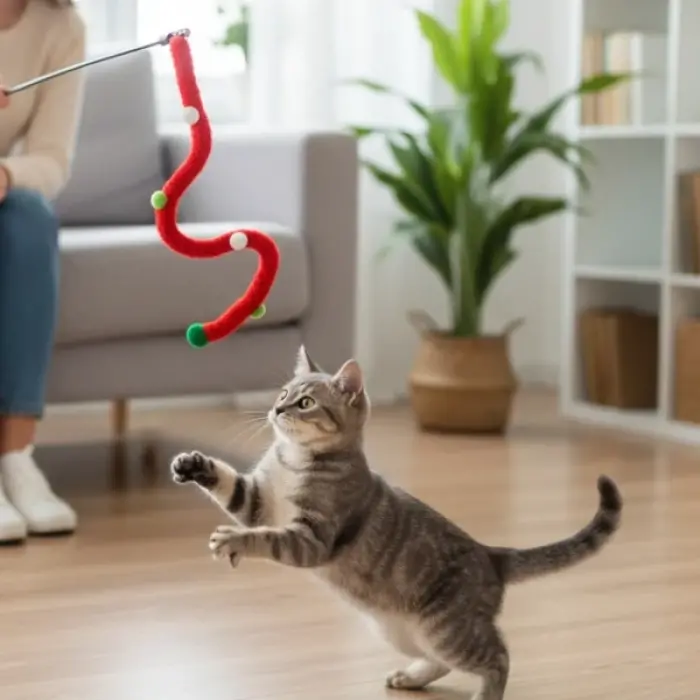Süs Tasarımlı Kedi Oltası
