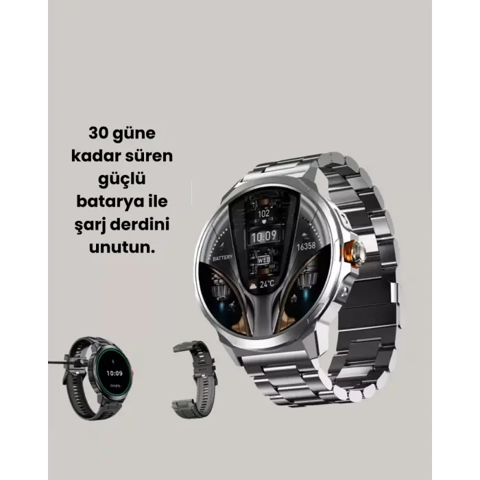SW80 Akıllı Saat 1.93″ Ultra HD Ekran 700 mAh Batarya 3 Kordon Yeni Nesil