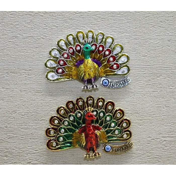 Swarovski Taşlı Tavuskuşu Magnet
