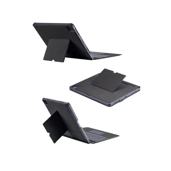 T5509d İpad Pro 12.9 (2022) Kılıf Palermo Ledli Klyeli Standlı Tablet Kılıfı - Siyah