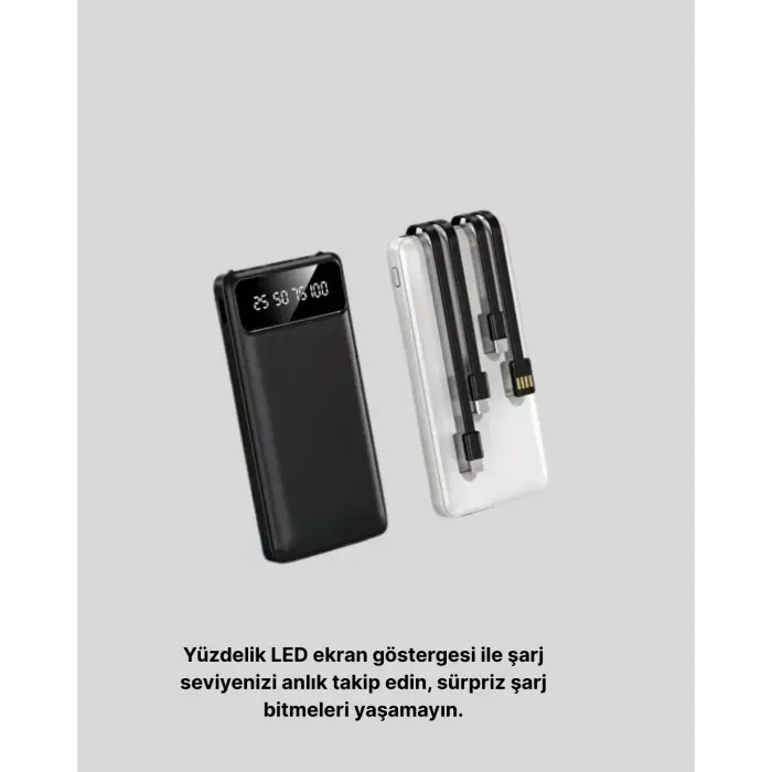 Taşınabilir 20.000 mAh Hızlı Şarj Powerbank 4 Çıkışlı