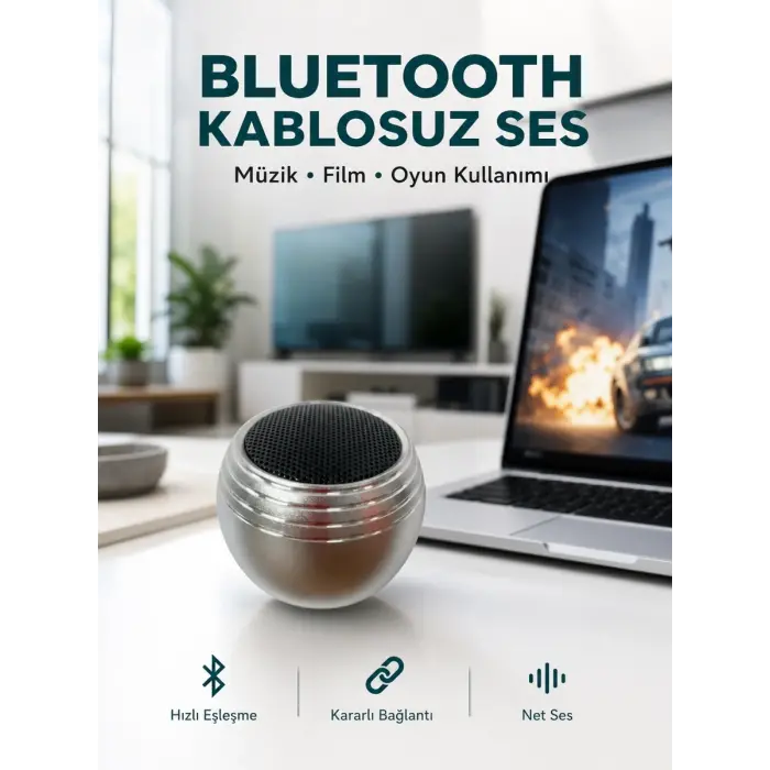 Taşınabilir Bluetooth Hoparlör Yüksek Ses Kaliteli Mini Tasarım Yeni Nesil