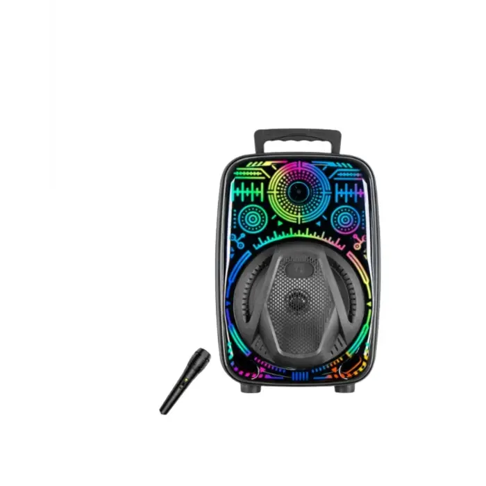 Taşınabilir Bluetooth Speaker Mikrofonlu RGB Işıklı Karaoke Ses Sistemi