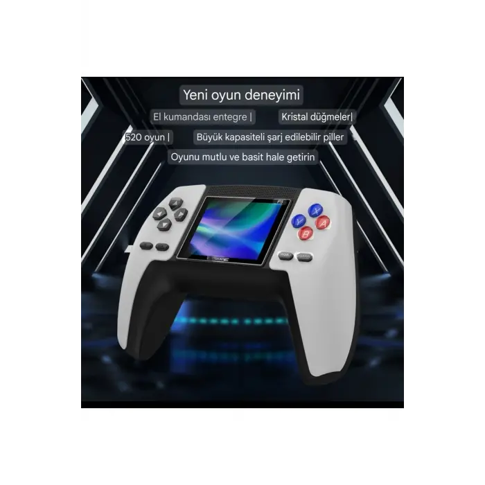 Taşınabilir mini el atari 500 oyunlu şarjlı kırmızı AV TV uyumlu Bluetooth yok - Elektronik