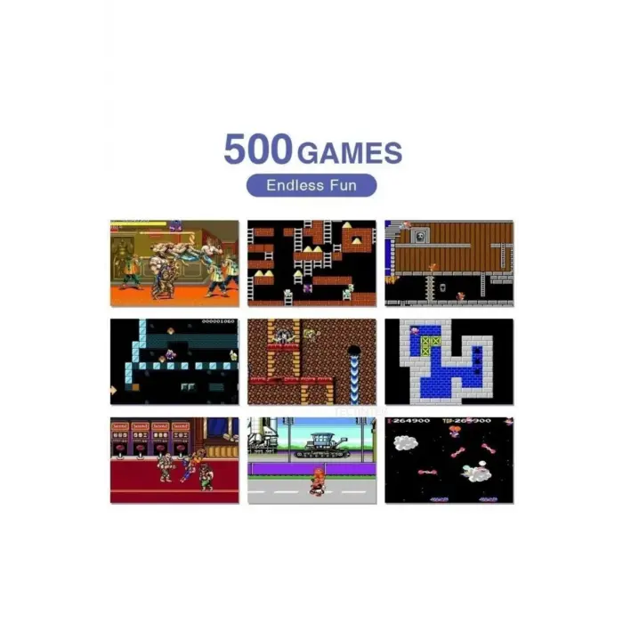 Taşınabilir mini el oyun konsolu 500 oyunlu Bluetooth bağlantılı gri renk gamepad