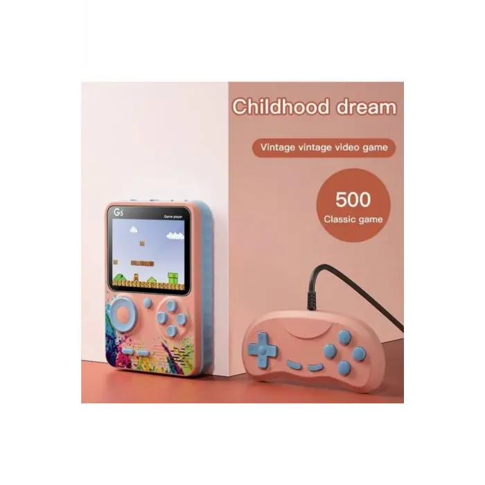 Taşınabilir mini el oyun konsolu 500 oyunlu Bluetooth bağlantılı gri renk gamepad