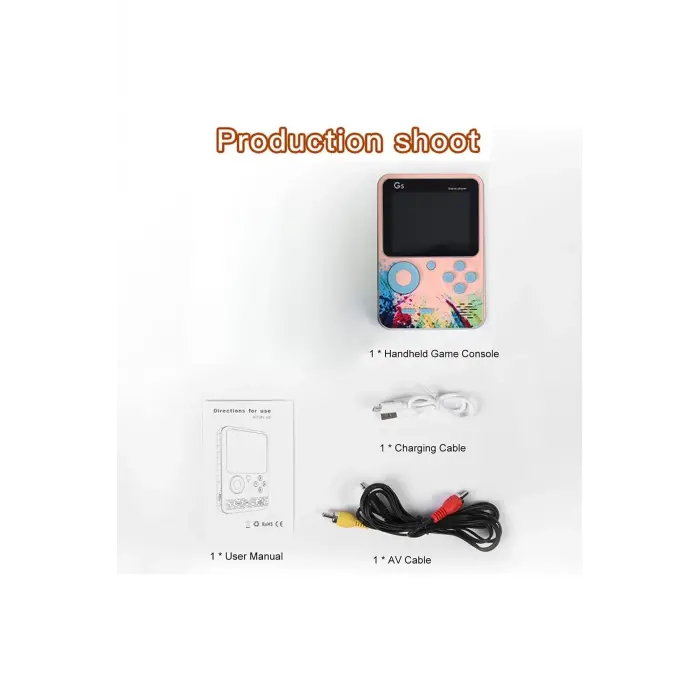 Taşınabilir mini oyun konsolu 500 oyunlu pembe renk bluetooth özelliği yok - Elektronik