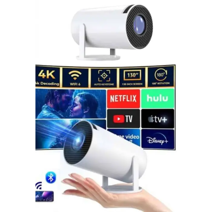 Taşınabilir Projeksiyon Ayaklı Projektör Android Uyumlu HDMI Girişli